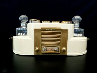 Vintage 1940s Stewart Warner Restored Old Art Deco Bar Radio Antique Tube Radio