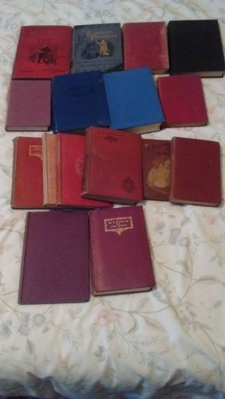 X16 Antique Books Relating To Classic Novels Inc Charlotte Bronte And Dickens