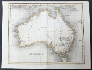 1837 John Dower Antique Map Of Australia - Holland