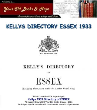 Kellys Directory Of Essex 1933 Cdrom