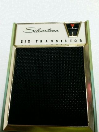 Vintage Sears Silvertone Model 2205 Black & Gold Six Transistor Radio