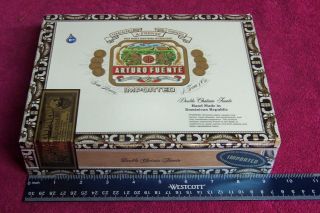(2) Arturo Fuente Double Chateau Natural Empty Wood Cigar Boxes Stash Diddly Bow