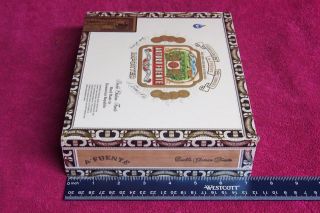 (2) Arturo Fuente Double Chateau Natural Empty Wood Cigar Boxes Stash Diddly Bow 2