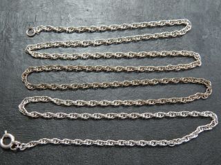 Vintage Sterling Silver Prince Of Wales Link Necklace Chain 24 Inch C.  1980