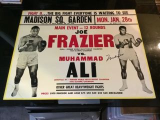 Muhammad Ali Autographed Joe Frazier Vs.  Muhammad Ali 1971 Poster