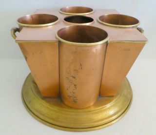 Vintage Copper & Brass Four Bottle Wine Champagne Ice Cooler Bucket Global Views