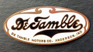 De Tamble Detamble Antique Automobile Radiator Badge Emblem Very Rare