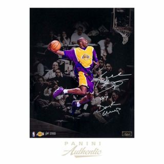 Kobe Bryant Autographed " 97 Dunk Champ " Lakers 16 " X 20 " Photograph Panini Le 97