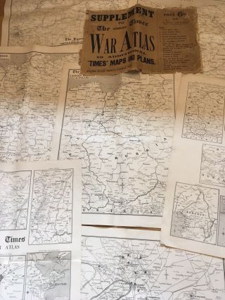 Ww1 War Atlas - The Times Maps And Plans Supplement Vintage War Ephemera