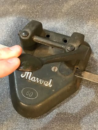 Vintage Cast Iron Two Hole Punch Model Marvel 60 By Wilson Jones Co.