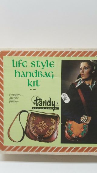 Vtg Tandy Life Style 4364 Leather Handbag Purse Kit 60s & 70s Design -