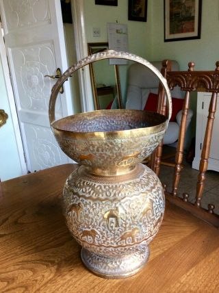 Vintage Brass Indian Gourd Vase 42cm Tall 22cm Diameter.