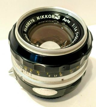 Nikon Nippon Kogaku Nikkor - S Auto 50mm F/1.  4 Vintage Lens 408276 - Japan