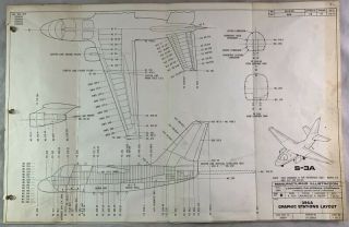 Vietnam War Era Blueprint Chart Lockheed Us Navy S - 3a Viking Aircraft