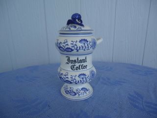Vintage Blue & White Blue Onion Coffee Canister