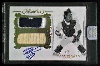 2018 Panini Flawless Greats Mike Piazza Auto/jersey Patch 4/5 Dodgers