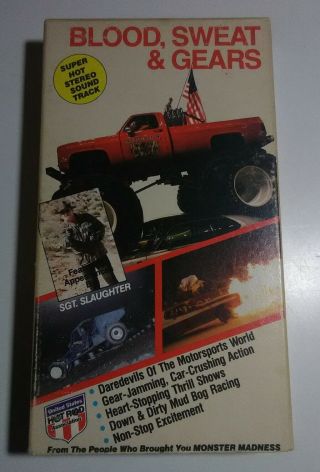Blood Sweat And Gears United States Hot Rod Association Vintage 1990s Vhs Tape