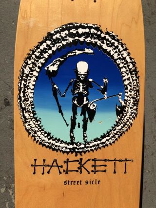 Vintage 1986 David Hackett Skull Skates Rare Street Sicle Skateboard