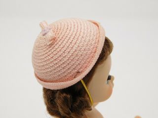 Vntg Madame Alexander - Kins Pink Horsehair Straw Doll Hat " Wendy Visiting Cousin "