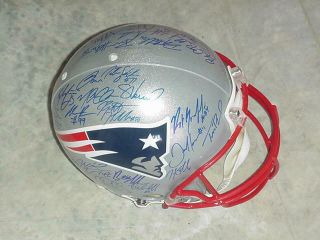 2014 England Patriots Team Signed Full Size Pro Authentic Helmet Sb Champs