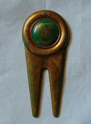 North Berwick West Links Course Vintage Brass Golf Divot Tool And Ball Marker