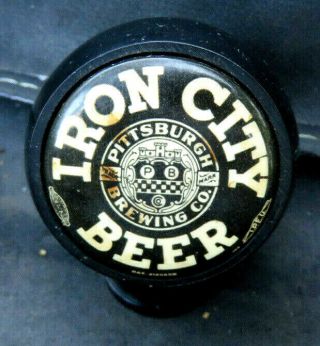Vtg Iron City Beer Ball Knob Tap Handle Pittsburgh Brewing Pa Plastic/celluloid