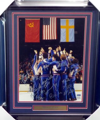 1980 Miracle On Ice Team Usa Autographed Signed Framed 16x20 20 Sigs /50 157222