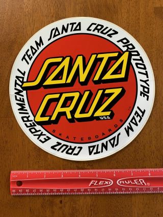 Santa Cruz Team Experimental Prototype Skateboard Sticker Vintage 80’s