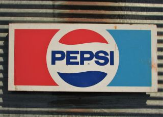 Vintage Pepsi Cola Metal Sign Concession Stand Cold Drinks Steel Arcade Diner