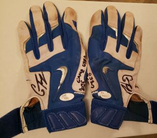 Gleyber Torres Game - Batting Gloves Autographed Auto Inscribed Jsa Yankees