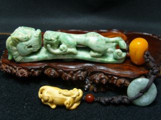 Natural Burma/ Chinese Jade (jadeite) Hand Carved Jade Pendant - See Video 28