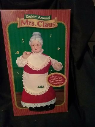 Vintage Mrs.  Claus Dancing Sing Music Brenda Lee Rockin Around Christmas Tree