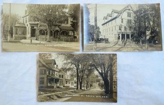 Rising Sun Md Postcards Rppc Real Photo So.  Queen St.  /bank/store Old Vtg Antique