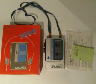 Sony Walkman Wm - 8 Personal Cassette Stereo Player Vintage Belt And Box