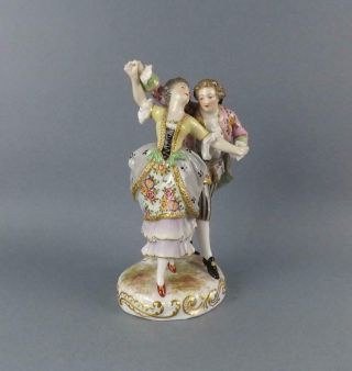 Antique German Dresden Multi Figural Porcelain Figurine Exquisite Detail 2