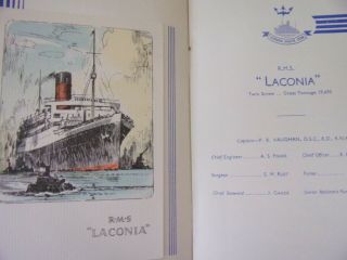 1937 Rms Laconia Cunard White Star,  Cabin Passenger List,  Liverpool Boston Ny