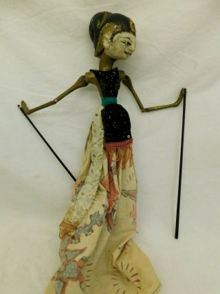 Vintage Indonesian Wayang Golek Rod Puppet Bali Balinese Heroine
