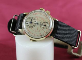 Antique Brela Single Pusher Medical Chronograph.  Gold Plated.  Ca 1930’s