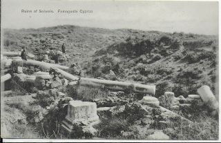 Rare Vintage Animated Postcard,  Ruins Of Salamis,  Famagusta,  Cyprus