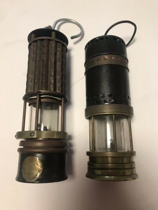 2 Vintage Coal Miners Lamps American Safety Wolf