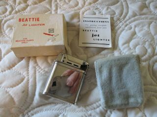 Vintage Beattie Jet Lighter W Box Bag & Instructions