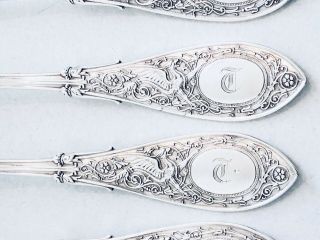 Set of Six (6) Whiting Sterling Silver Dinner Forks,  1875 