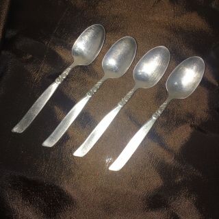 4 Coffee Tea South Seas Community 1955 Vtg Silverplated Demitasse Spoons Lovely