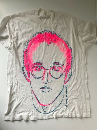 Vintage Screen Print Andy Warhol 60 - 70s T - Shirt Keith Haring - Pop Shop - Jockey