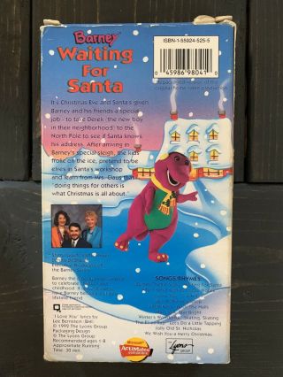 Barney Waiting For Santa Vintage 1992 VHS Christmas Sing Along 2