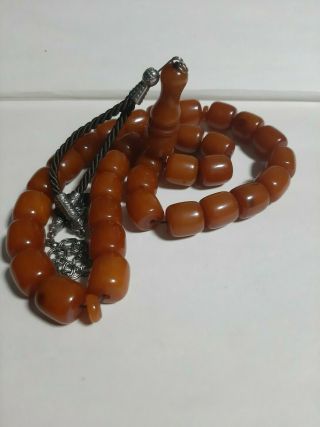 Antique Faturan Bakelite Sandalous Wall Prayer Beads 33 Beads,  Tasbih,  85 Gram