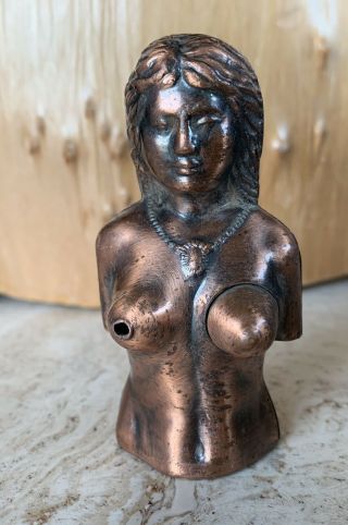 Vintage Nude Lady Woman Naked Torso Cigarette Lighter Boob Trigger Smoking