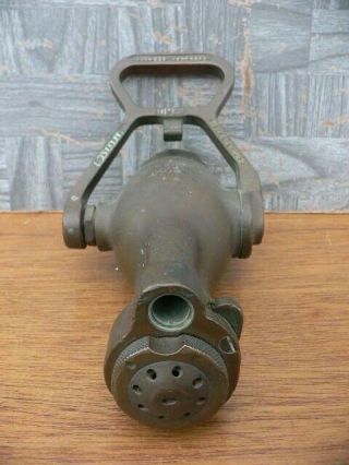 Vintage Brass Rockwood Sprinkler Co.  Water Fog Nozzle Fire Hose Waterfog Navy 2