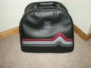 Brunswick Bowling Ball Bag Black Chevron Case Vintage Usa - Shape.
