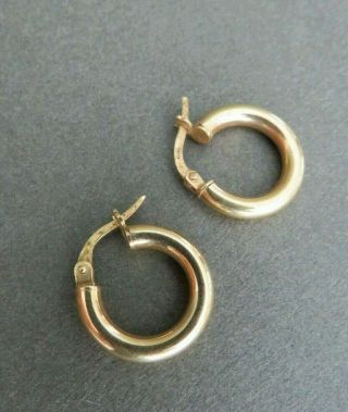 Vintage 9ct Gold Hoop Earrings 9k 375 Gold Italian Unoaerre 1.  08g